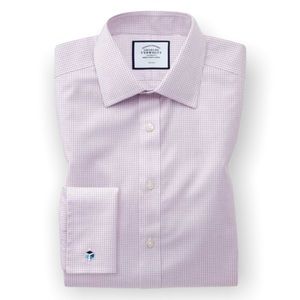 Charles Tyrwhitt Slim Fit Non-Iron Twill Mini Grid Check Shirt